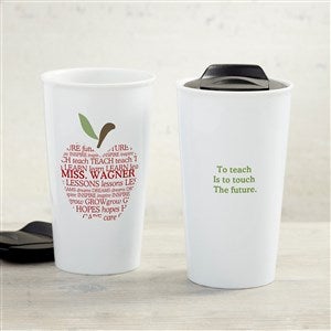 Apple Scroll Personalized 12 oz. Double-Walled Ceramic Travel Mug - 33221