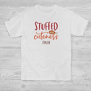 Stuffed With Cuteness Personalized Thanksgiving Hanes Kids T-Shirt - 33240-YCT