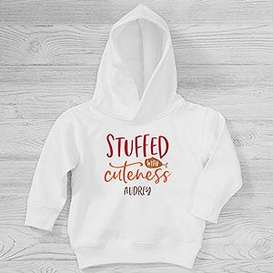 Stuffed With Cuteness Personalized Thanksgiving Toddler Hooded Sweatshirt - 33242-CTHS