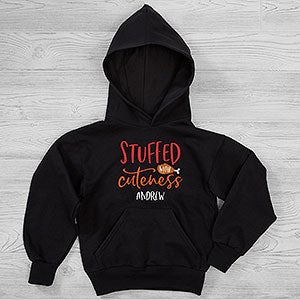 Stuffed With Cuteness Personalized Thanksgiving Hanes Kids Hooded Sweatshirt - 33242-YHS
