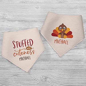 Stuffed With Cuteness Personalized Bandana Bibs- Set of 2 - 33243-BB