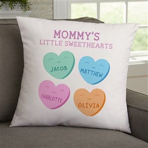 Her Little Sweethearts Personalized 18 Velvet Throw Pillow - 33249-LV