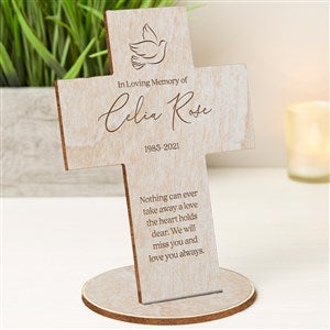 Memorial Personalized Whitewash Wood Cross Keepsake - 33282-W