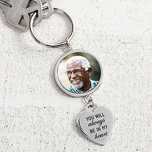Always In My Heart Personalized Memorial Photo Keychain - 33293
