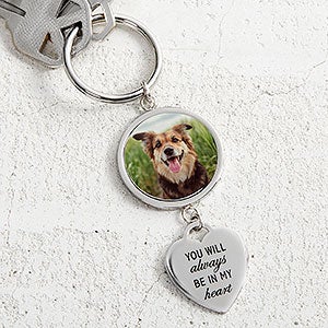 Always In My Heart Personalized Pet Memorial Photo Keychain - 33294