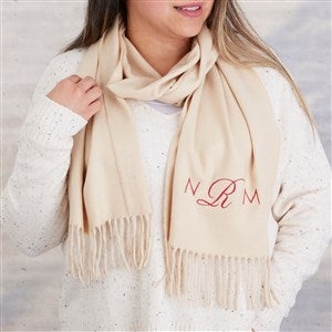 Classic Comfort Embroidered Cashmere Feel Tan Scarf - 33297-T