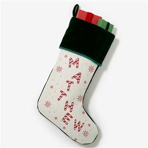 Candy Cane Lane Personalized Green Christmas Stocking - 33318-G