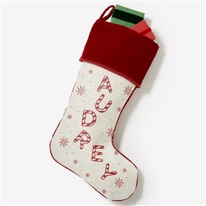 Candy Cane Lane Personalized Burgundy Christmas Stocking - 33318-B