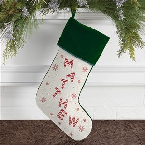 Candy Cane Lane Personalized Green Christmas Stocking - 33318-G