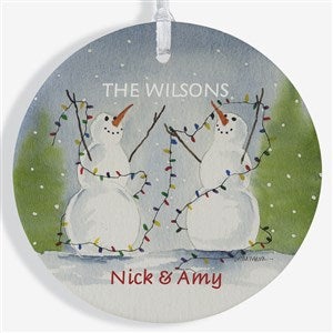 Snow Couple Personalized Ornament-3.75 Matte - 1 Sided - 3333-1L