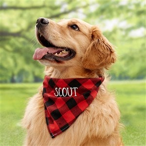 Red Buffalo Check Embroidered Dog Bandana - 33332