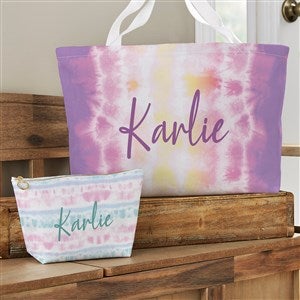 Pastel Tie Dye Personalized Makeup Bag