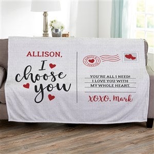 I Choose You  Personalized 60x80 Plush Fleece Blanket - 33381-L