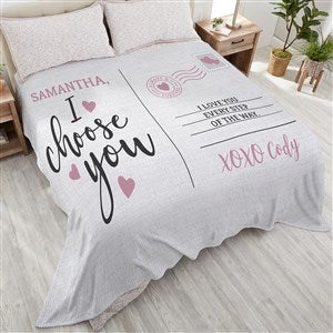 I Choose You Personalized 90x108 Plush King Fleece Blanket - 33381-K