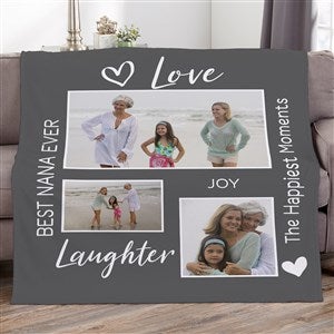 Photo Collage For Grandparents Personalized 60x80 Plush Fleece Blanket - 33386-FL