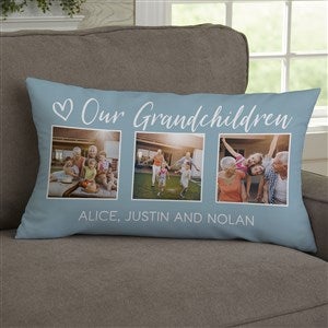 Photo Gallery For Grandparents Personalized Lumbar Velvet Throw Pillow - 33387-LBV