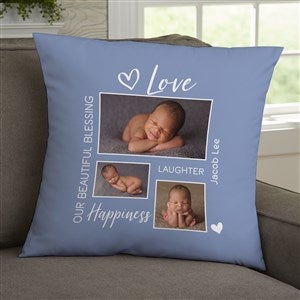 Baby Photo Collage Personalized 18x18 Throw Pillow - 33390-L