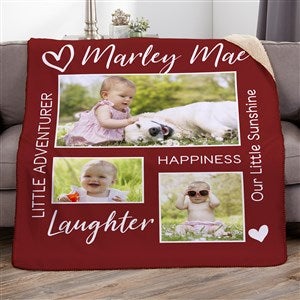 Baby Photo Collage Personalized Photo 60x80 Sherpa Blanket - 33391-SL