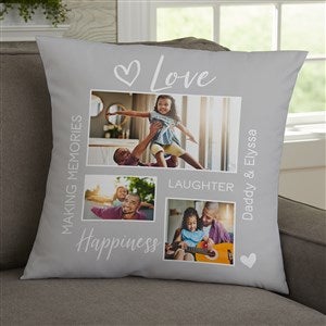 Photo Collage For Him Personalized Photo 18 Throw Pillow - 33393-L