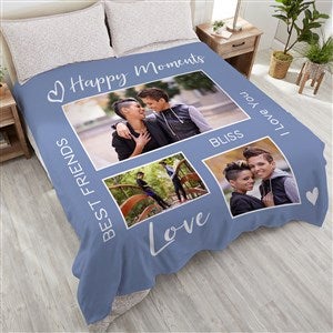 Photo Collage For Couples Personalized 90x90 Plush Queen Fleece Blanket - 33394-QU