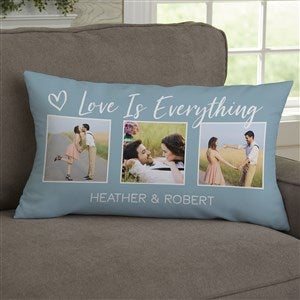 Couples Photo Collage Personalized Photo Lumbar Throw Pillow - 33395-LB