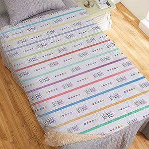 Watercolor Brights Personalized 60x80 Sherpa Blanket - 33396-SL