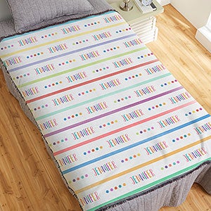Watercolor Brights Personalized 56x60 Woven Throw - 33396-A