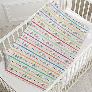 Watercolor Brights Personalized 30x40 Quilted Blanket - 33396-QS
