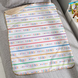 Watercolor Brights Personalized 30x40 Sherpa Blanket - 33396-SS
