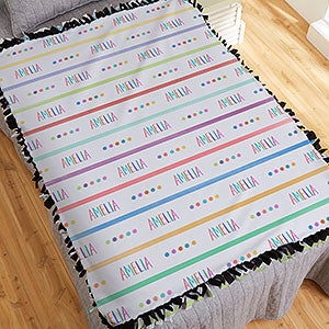 Watercolor Brights Personalized 50x60 Tie Blanket - 33396-T