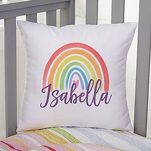 Watercolor Brights Personalized 14x14 Velvet Throw Pillow - 33397-SV