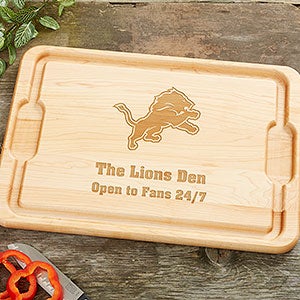 NFL Detroit Lions Personalized Maple Cutting Board 12x17 - 33408