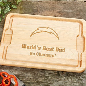 NFL Los Angeles Chargers Personalized Maple Cutting Board 12x17 - 33414