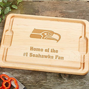 NFL Seattle Seahawks Personalized Maple Cutting Board 12x17 - 33426