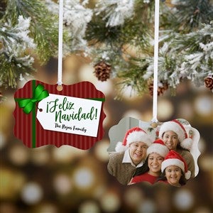 Gift Tag Greetings Photo 2-Sided Ornament - 33430
