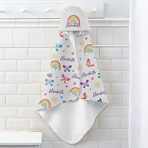 Watercolor Brights Personalized Baby Hooded Towel - 33432