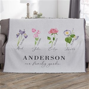 Birth Month Flower Personalized 56x60 Woven Throw - 33461-A