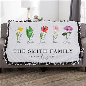 Birth Month Flower Personalized 50x60 Tie Blanket - 33461-T