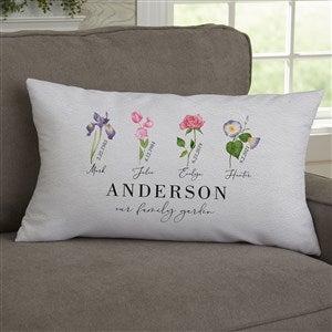 Birth Month Flower Personalized Lumbar Throw Pillow - 33462-LB