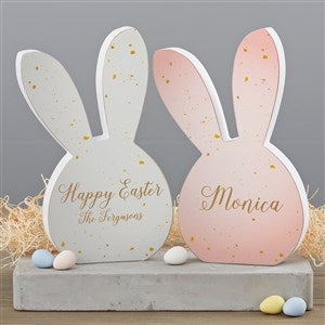 Speckled Personalized Wooden Bunny Shelf Decoration - 33530-B