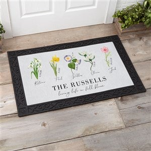 Birth Month Flower Personalized Doormat 20x35 - 33532-M