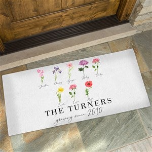 Birth Month Flower Personalized Oversized Doormat 24x48 - 33532-O