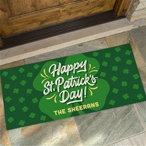 St. Patricks Day Personalized Oversized Doormat 24x48 - 33535-O