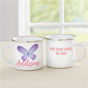 Watercolor Brights Butterfly Personalized Kids Enamel Mug - 33539-B