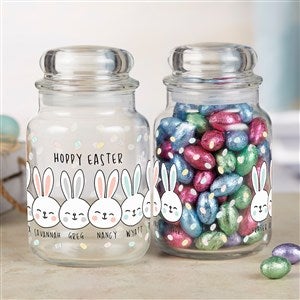 Easter Bunny Family Personalized Glass Easter Candy Jar - 33548