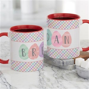 Easter Eggs Personalized Coffee Mug 11 oz Red - 33553-R