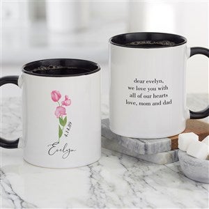 Birth Month Flower Personalized Coffee Mug 11oz Black - 33558-B