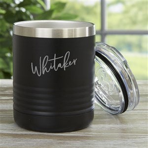 Trendy Script Name Personalized 10oz Black Stainless Tumbler - 33564-B