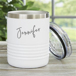 Trendy Script Name Personalized 10oz White Stainless Tumbler - 33564-W