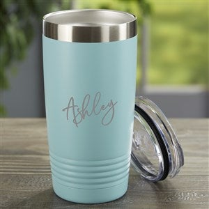 Trendy Script Name Personalized 20oz Teal Stainless Tumbler - 33566-T